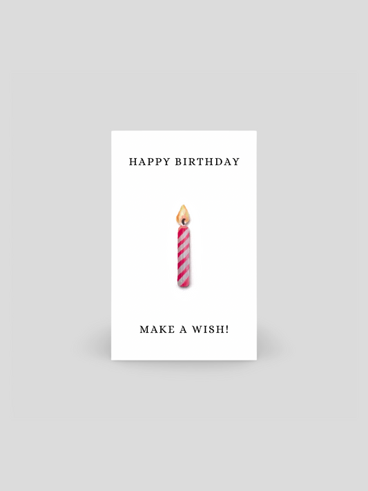 Happy Birthday Make A Wish Candle Brooch Pin